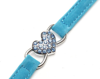 Heart Bling Cat Collar with Safety Belt and Bell 8-11 Inches